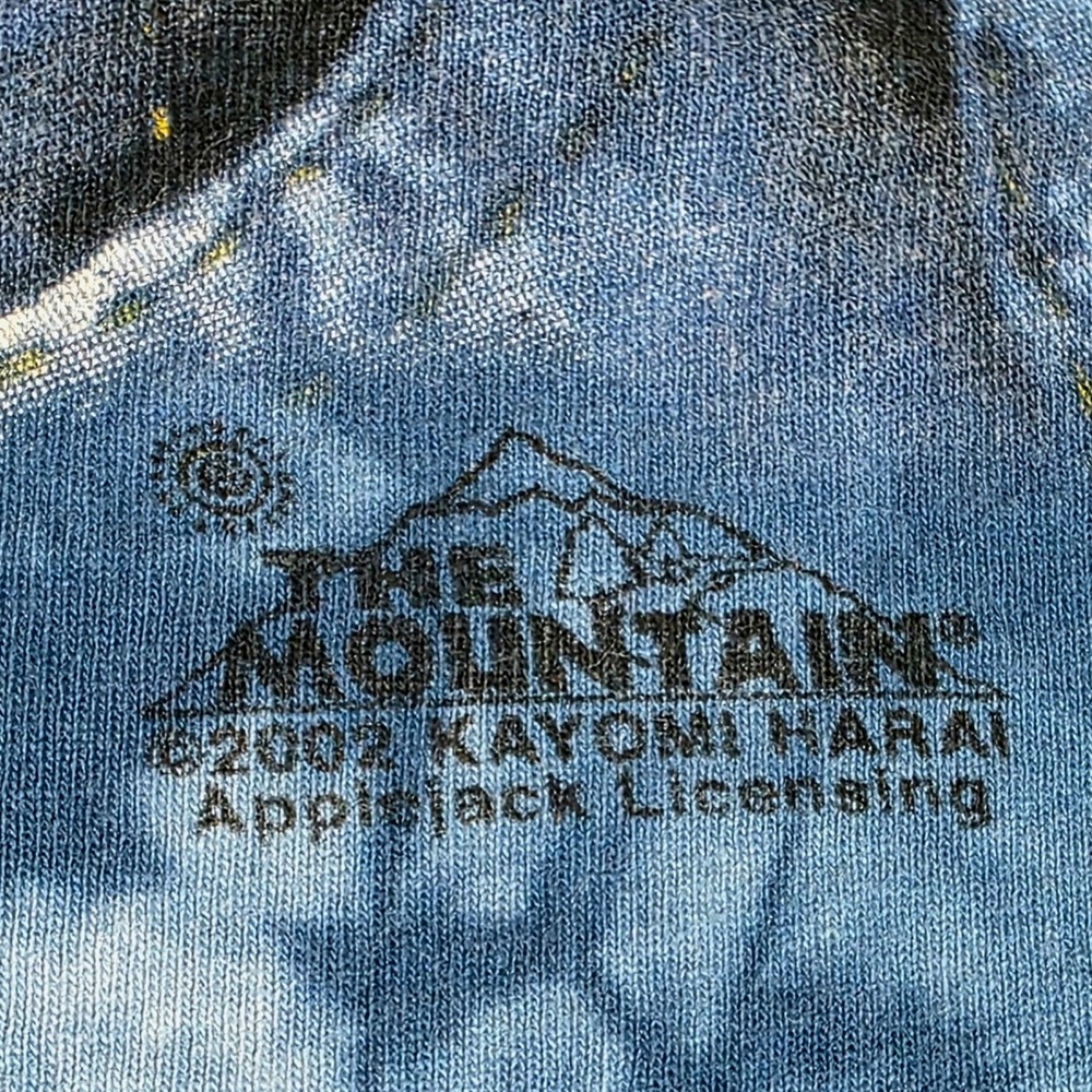 VTG Y2K The Mountain Long Sleeve Tee Shirt Cat Kitten Overalls Unisex Large Blue - Picture 6 of 10